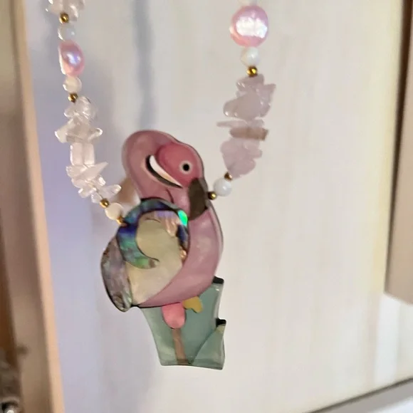 Source Unknown Pink Flamingo Necklace - Picture 2 of 5